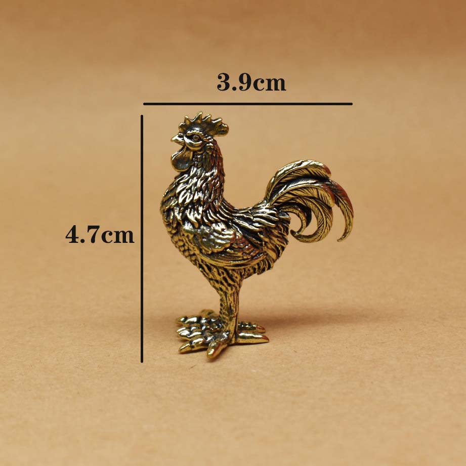 Cross-border Hot Selling Cock Hen Ornaments Wenchuang Market Small Crafts Brass Household Products Tea Pet Desktop Ornaments