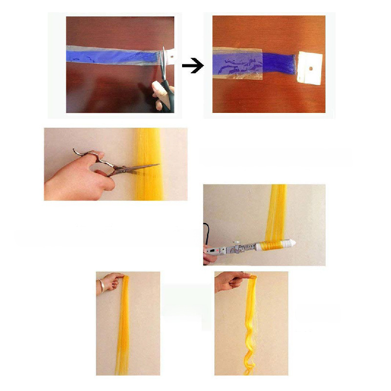 Colored Hair Extensions, Ear-Hanging Dyed Wigs, Permable Matte High-Temperature Wire Straight Hair Wig Bundles 44 Colors