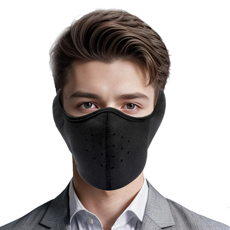 Outdoor Cycling Mask Autumn and Winter Cold-proof Warm Face and Ear Mask Thickened Fleece Ski Windproof Mask
