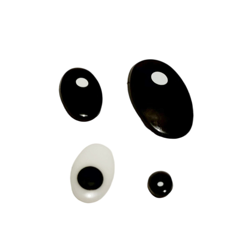 Oval Eyes DIY Plush Toy Accessories Black Flats Bottom Eyeball Crochet Wool Doll Oval Eyes