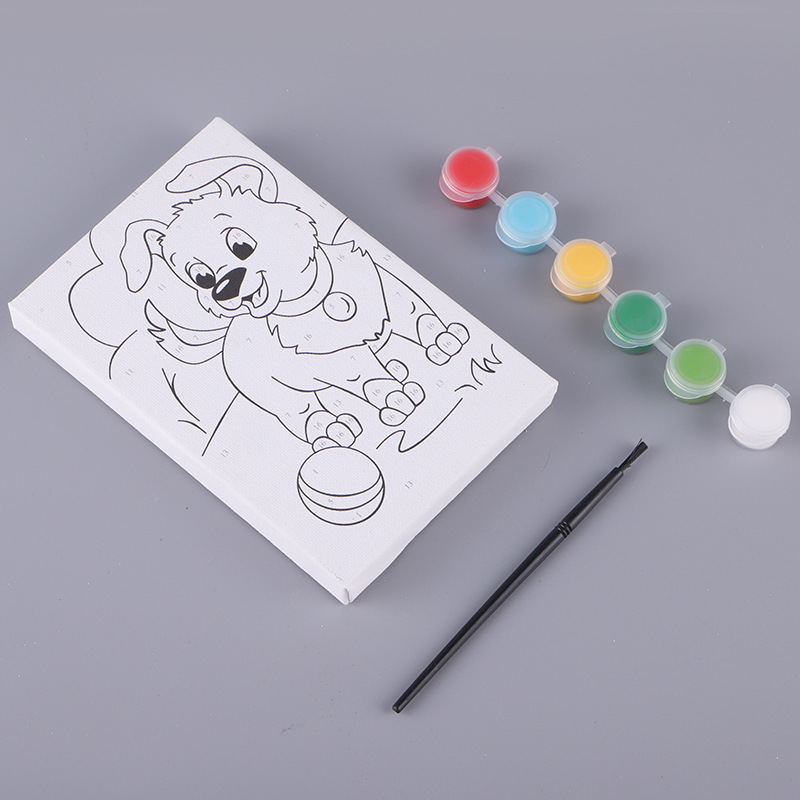 Children's DIY Handmade Puzzle Cartoon Animal Filled Oil Painting Primary School Student Painting Interior Decoration Painting Oil Painting