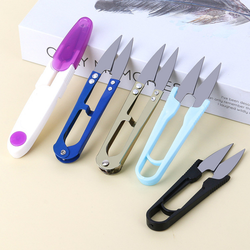 Пластиковые ножницы для пряжи цветные U-образные домашние ножницы для ниток ножницы для рыболовной лески швейные ножницы