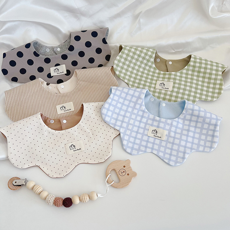 Ин корейский осенний новый детский хлопковый нагрудник детское скользящее полотенце универсальный двусторонний нагрудник 0-2 года