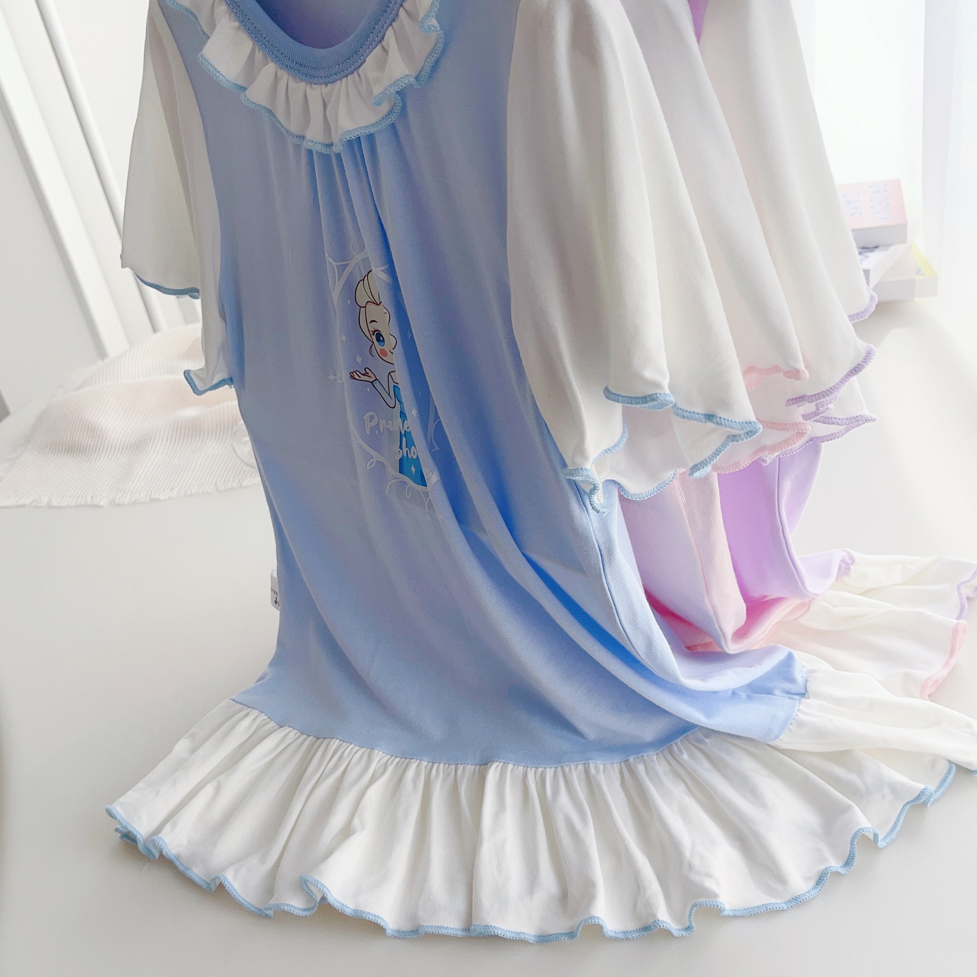 2023 Summer new children's clothing [Wormwood] Modal girl princess nightgown girl home dress soft