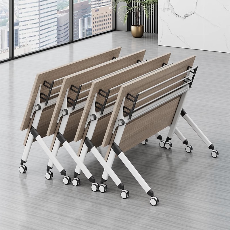 Folding Conference Table Simple Modern Combinable Mobile Splicing Training Long Table and Chair Learning Table and Chair for Educational Institutions