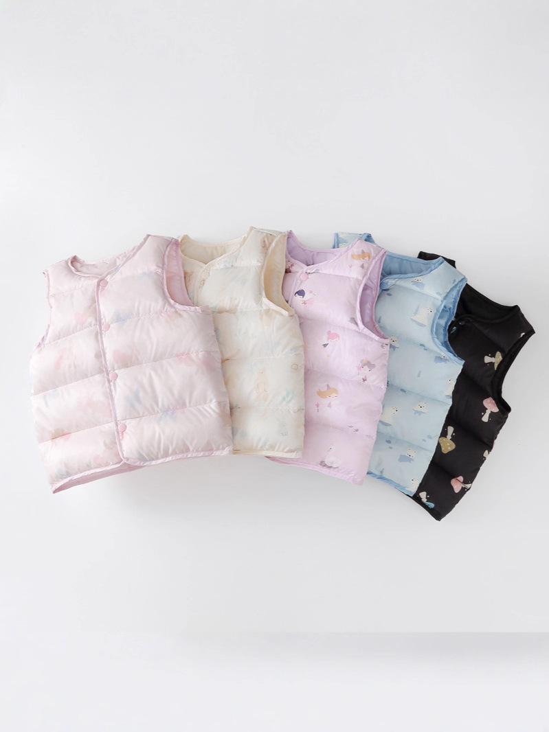 2025 New Autumn and Winter 90 White Duck down Baby Thermal Vest for Small and Medium-Sized Children, Male and Female Babies, Light and Thin down Vest