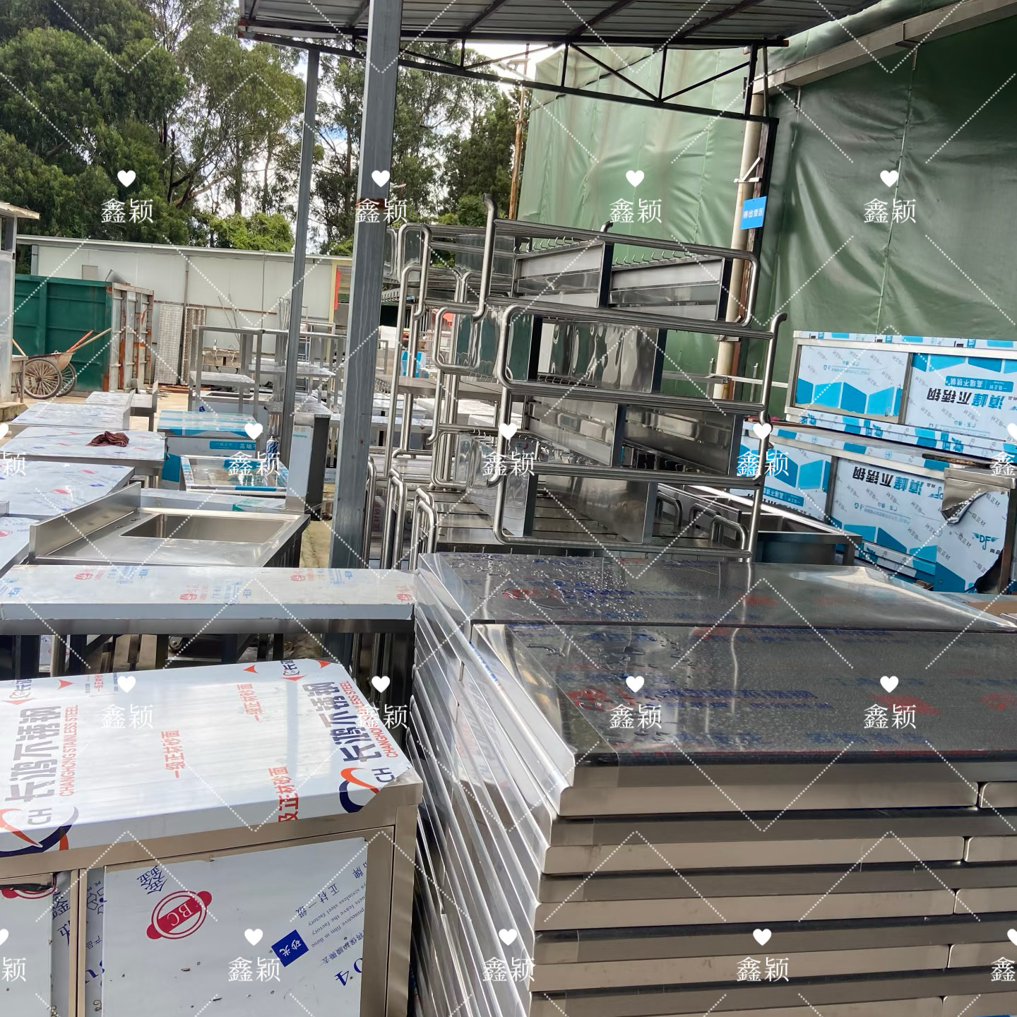 304 All-Stainless Steel Kitchen Cabinets, Simple Storage Cupboards, Rural Household Stove Integrated with Commercial Use, Small Apartment