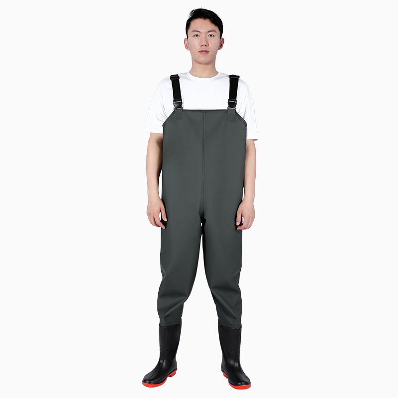 Water pants half-body water pants water shoes one-piece full body waterproof clothing fishing rain pants water pants shoes one-piece thickened wading clothes