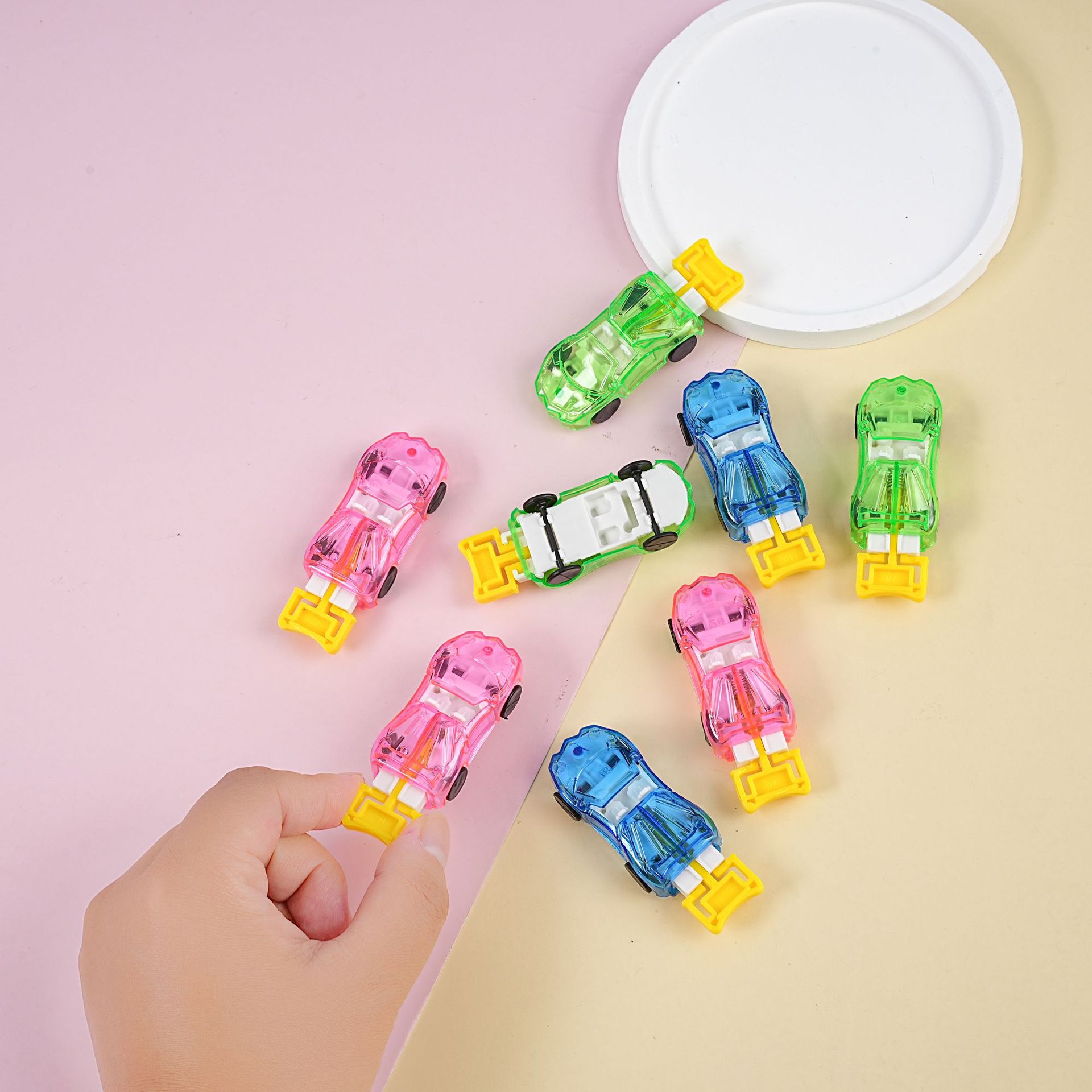 Creative toy ejection flying car racing inertia jumping ejection small police car plastic car cross-border children's toys wholesale