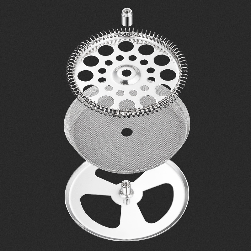 Factory Direct Supply for Cross-Border Foreign Trade 304 Stainless Steel French Press Pot, Coffee Milk Frother, Filter-Type Appliance, Large Capacity