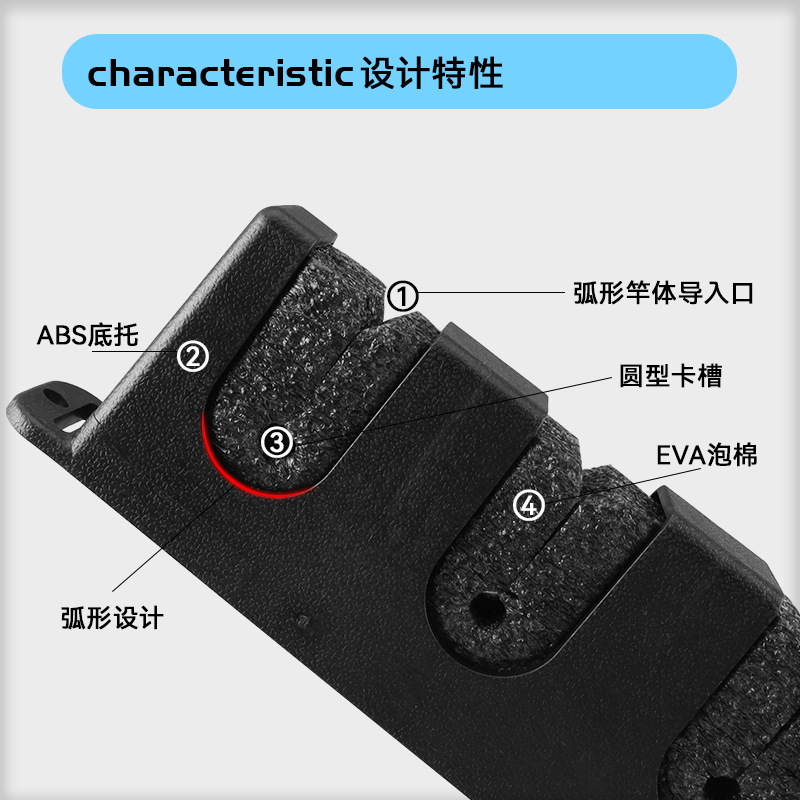 Multifunctional Fishing Rod Display Rack Wall-Mounted Lure Rod Rack Fishing Rod Rack Wall-Mounted Storage Rack Fishing Gear Storage Rack