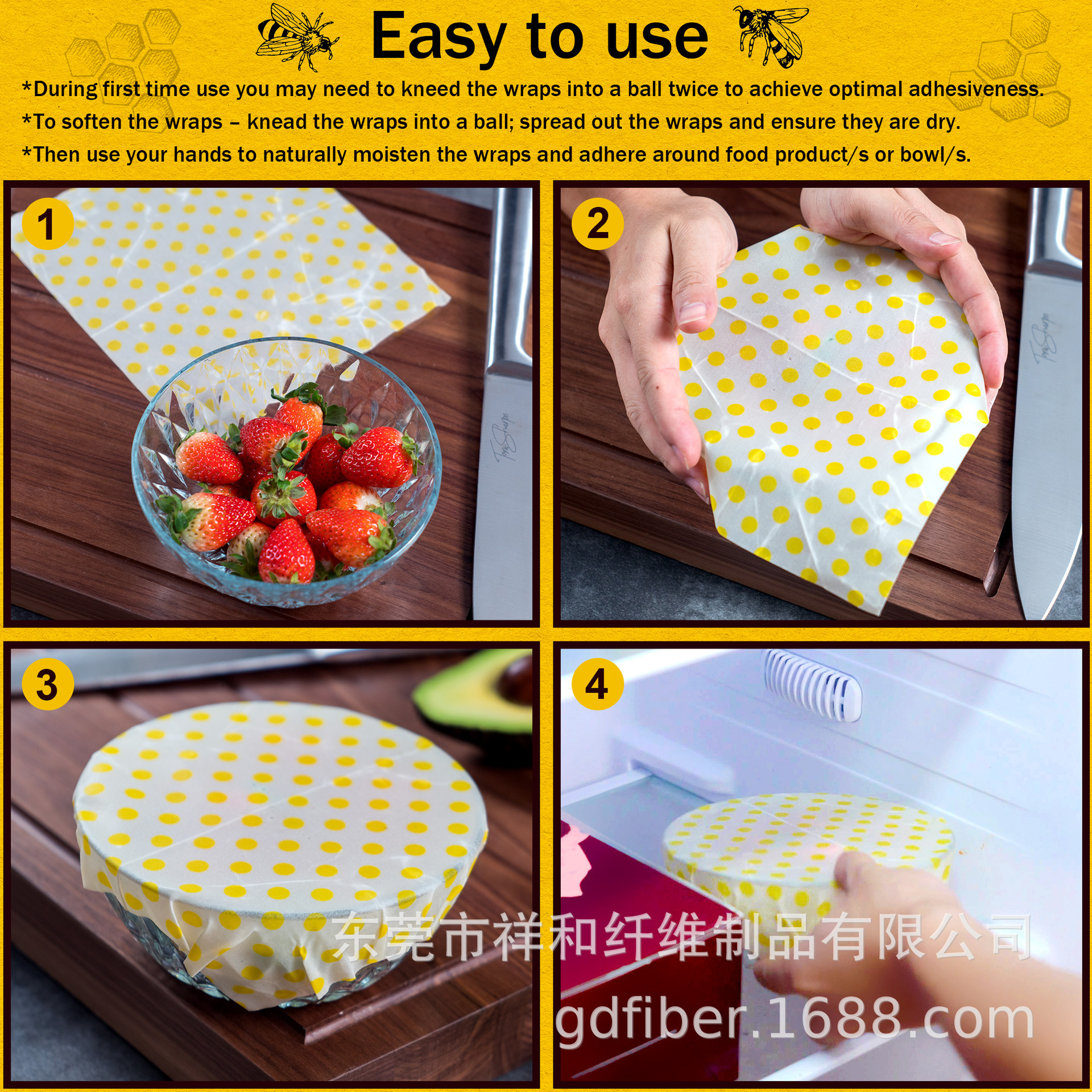 Beeswax Cloth Waterproof Cute Picnic Home Waterproof Fresh-Keeping Reusable Bag Sandwich