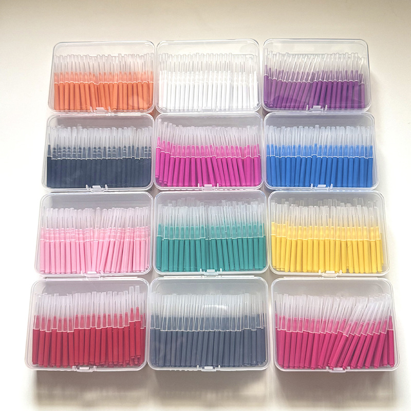 Straight Interdental Brush Interdental Brush Manufacturer Spot Disposable Interdental Brush Push-Pull Stainless Steel Wire Cleaning between Teeth