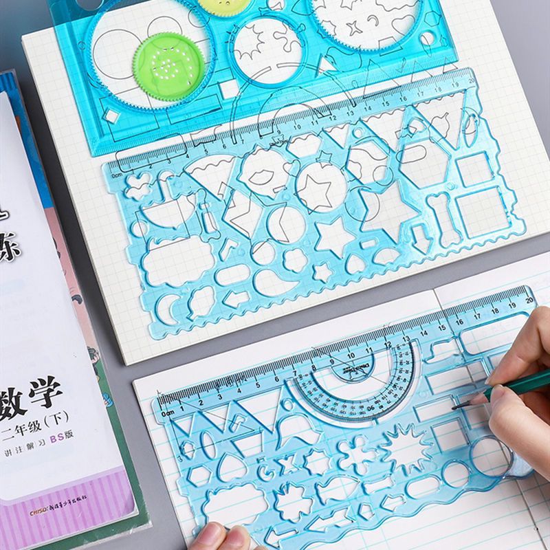 Soft Hard Ruler Student-Specific Painting Ruler New Primary and Secondary School Students Handwritten Newspaper Creative Drawing Template Graphic Stationery