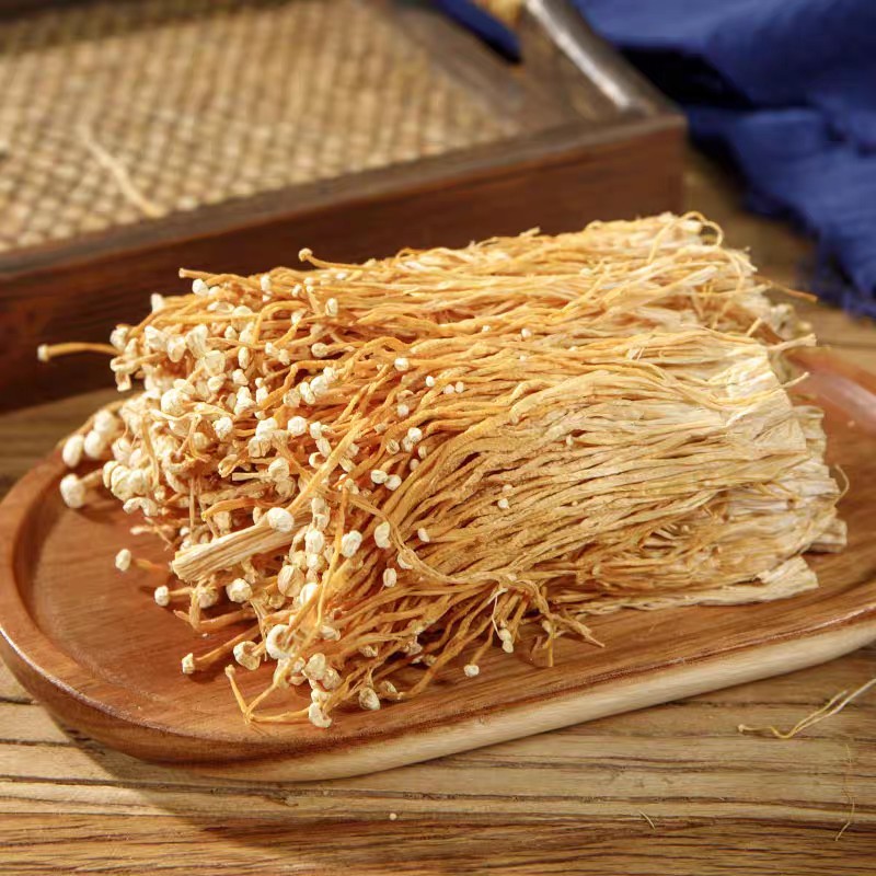 Gutian Farm Dried Enoki Mushrooms with Cut Stems, Unopened White Enoki 500g Free Shipping, Mushrooms, Fujian Local Specialty for Consumption