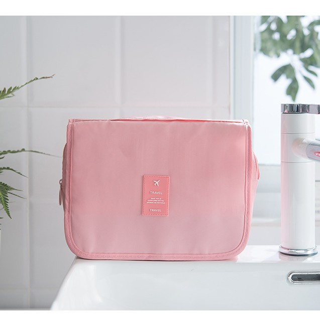 New Twill Flip-Top Toiletry Bag, Travel Portable Hand-Held Cosmetic Bag, Large Capacity Waterproof Storage Bag, Manufacturer Wholesale
