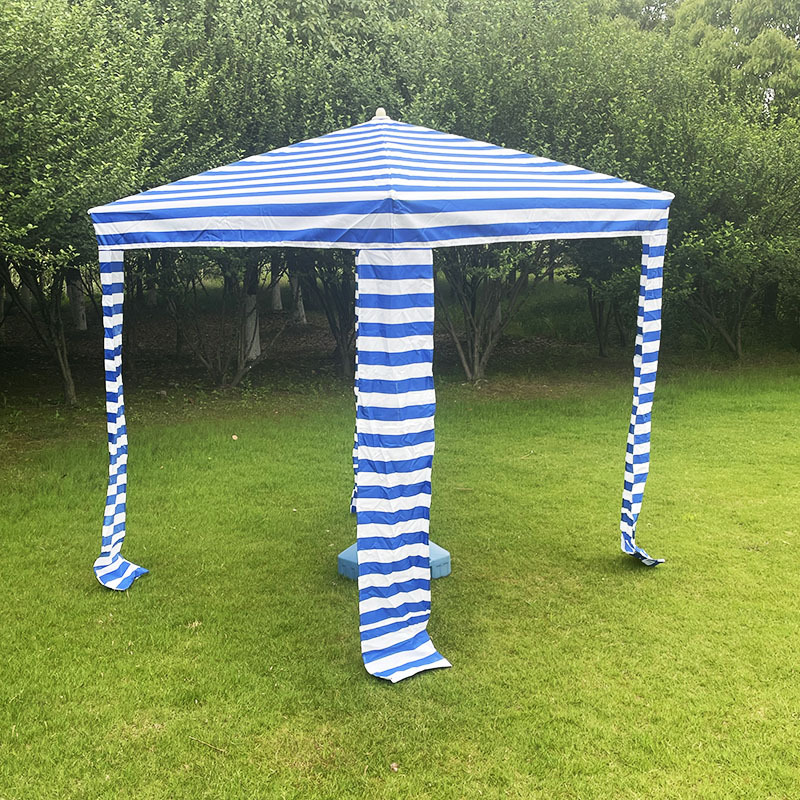 Beach Umbrella Outdoor Umbrella Cross-Border Stripe Large Outdoor Casual Umbrella Four-Corner Beach Sunshade Umbrella Customized