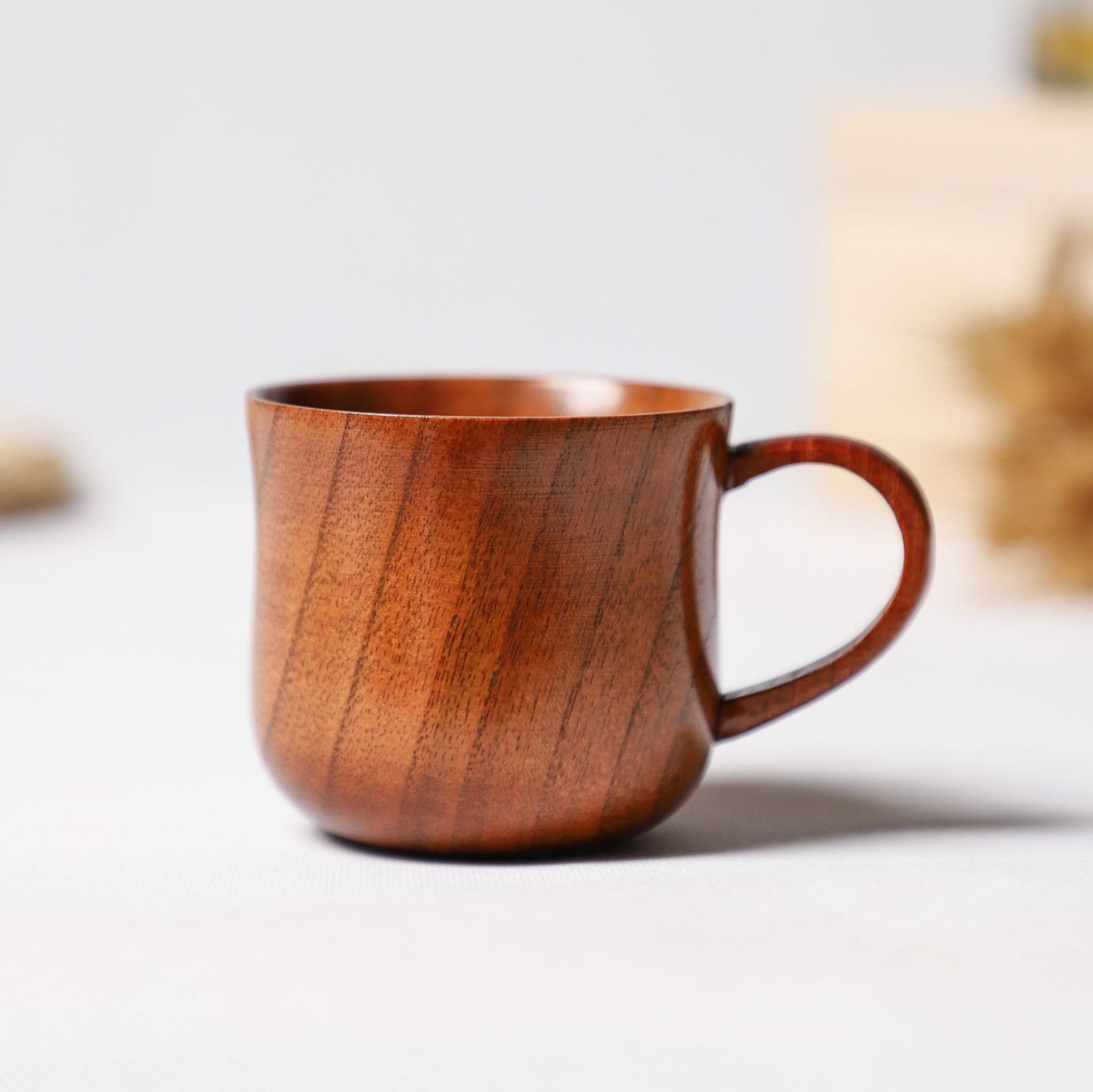 Factory Direct wooden creative solid wood drop-resistant anti-scald Chinese Cup wooden cup goblet wooden water Cup wholesale