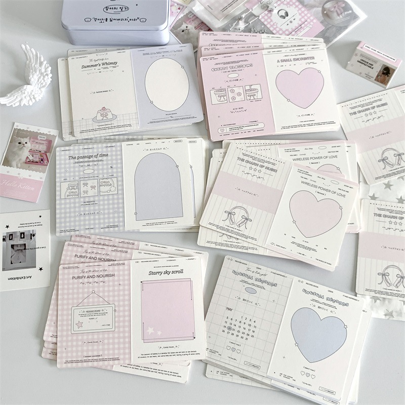 Mini ins Folding Card Cardboard Protects Small Card Packing Material Decoration Folding Diy Message Greeting Card