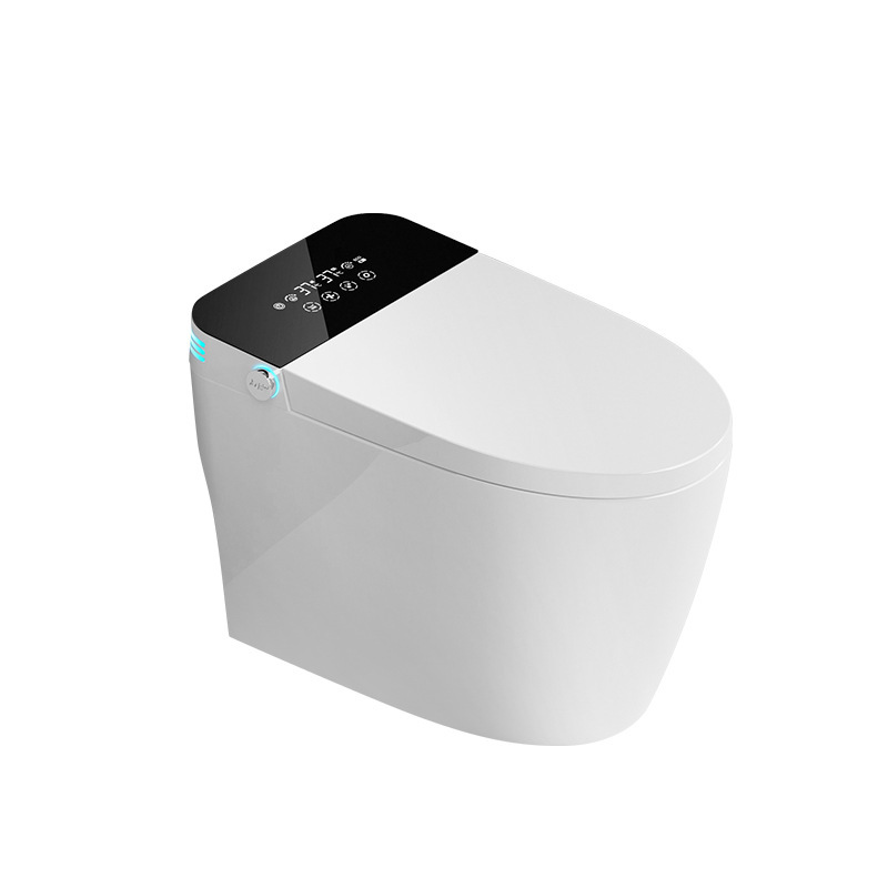 Multifunctional Electric Household Instant Heating Toilet with Voice Control, Integrated Smart Bathroom Toilet in a Light Luxury Style