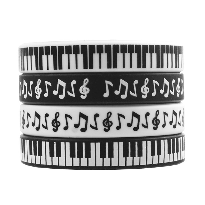 Силиконовый браслет в форме ноты, вдохновляющий модный резиновый подарок, браслет для запястья, игрушка для музыкальной семьи большого и малого размера