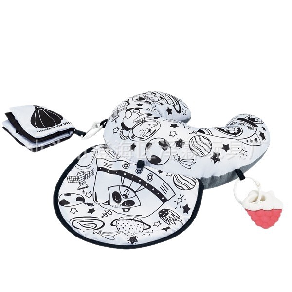 In-Stock Cross-Border New Baby Black and White Head-Up Pillow, Head-Up Training Pillow, U-Shaped Baby Tummy Time Pillow, Early Education