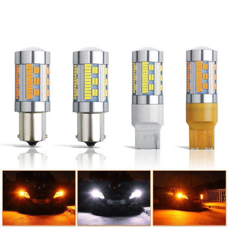 Новый автомобильный светодиодный поворотник 7440 3014 105SMD 1156 с декодированием антистробоскопический задний свет задний фонарь