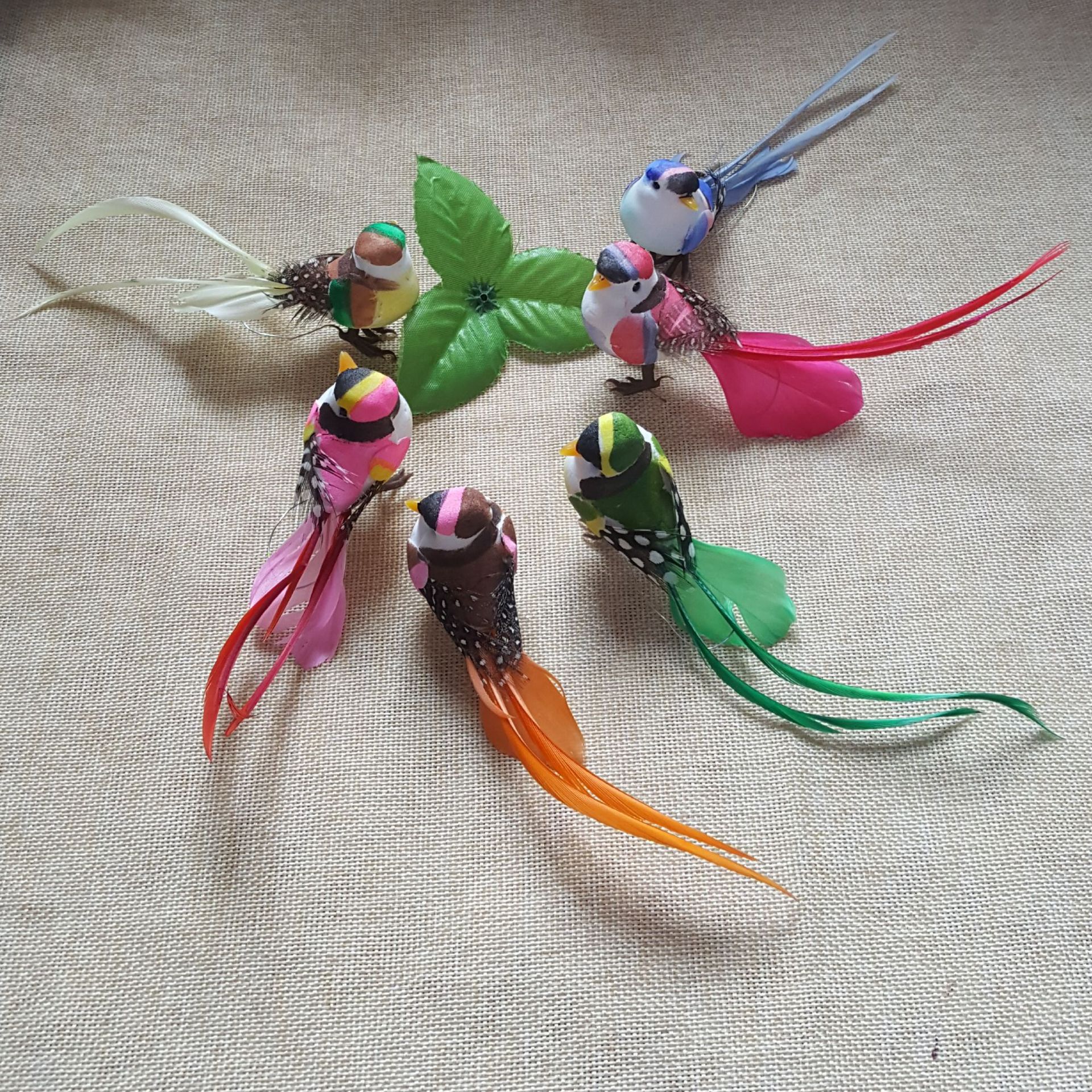 12cm six-color feather bird year-end big promotion in stock simulation decorative bird