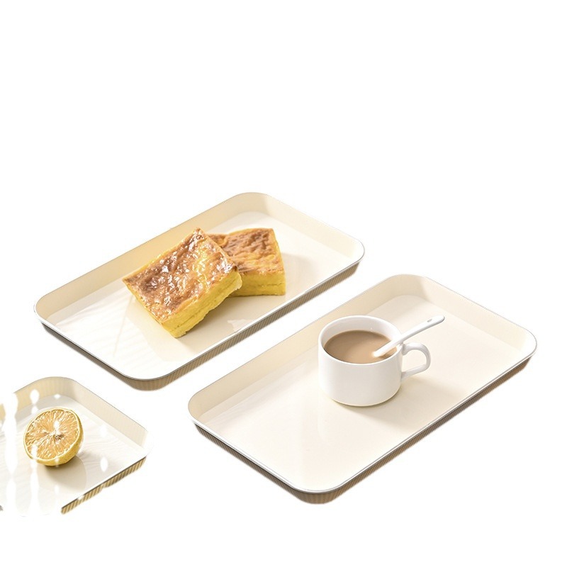 Tea tray tray rectangular plastic household living room tea cup water Cup plate fruit dessert storage tray light luxury style