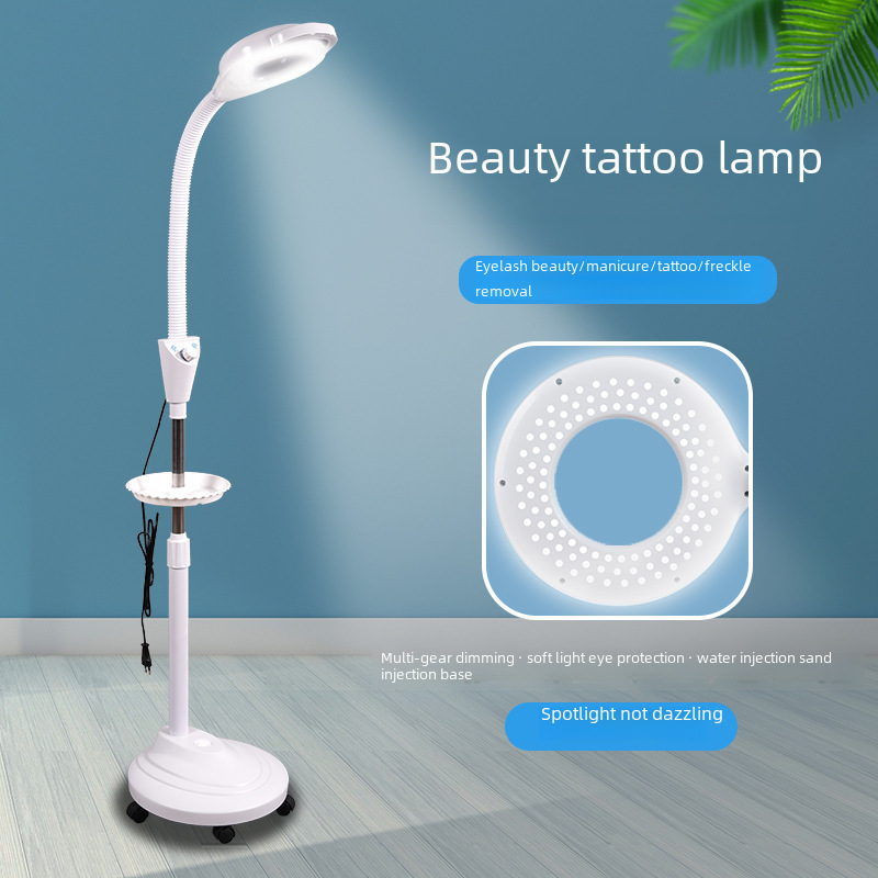 Beauty salon LED cold light magnifying glass tattoo light beauty light nail nail eyelash tattoo special shadowless floor lamp