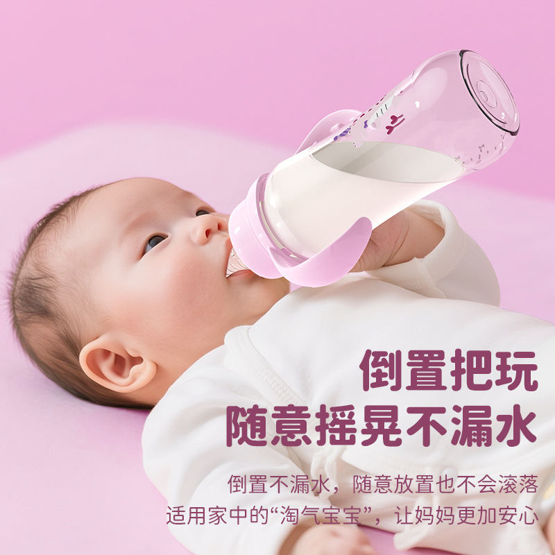 Baby Bottle Newborn Anti-Fall Pp Bottle Baby Anti-Choking Anti-Flatulence Bottle with Handle Mother and Baby Supplies Wholesale