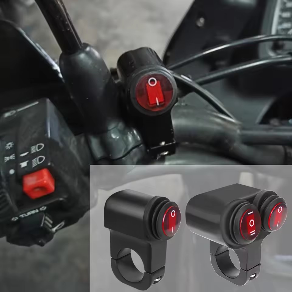 Motorcycle accessories modified switch aluminum alloy waterproof second gear three gear switch headlight LED spotlight power switch