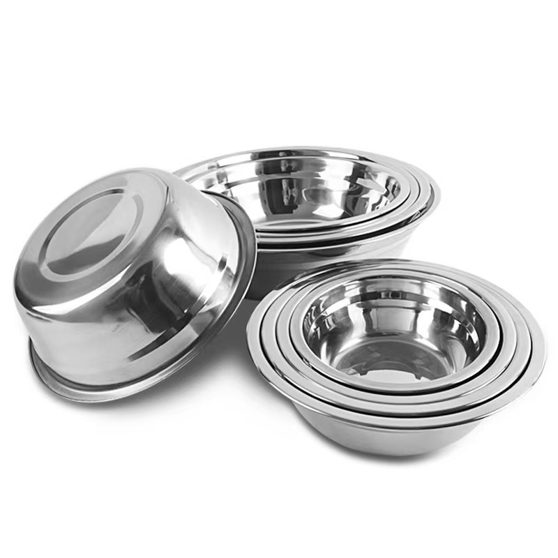 Food-Grade Stainless Steel Soup Basin Household Commercial Canteen School Restaurant Open Flame Electromagnetic Universal Soup Basin Vegetable Basin Rice Basin