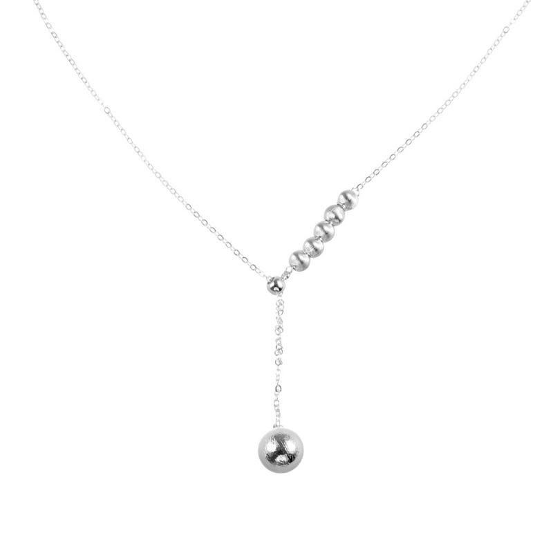 Elegant, Simple and High-End Cat's Eye Copper Bead Pendant Clavicle Chain Niche Design Fashionable Commuting Daily Necklace