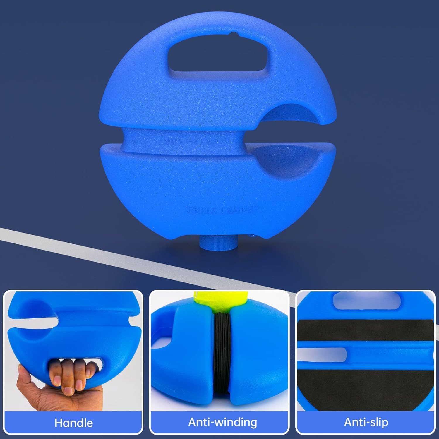 Tennis Rebound Trainer Tennis Trainer Single Contact Base High Elastic Belt Line Durable Wear-Resistant Tennis Supplies