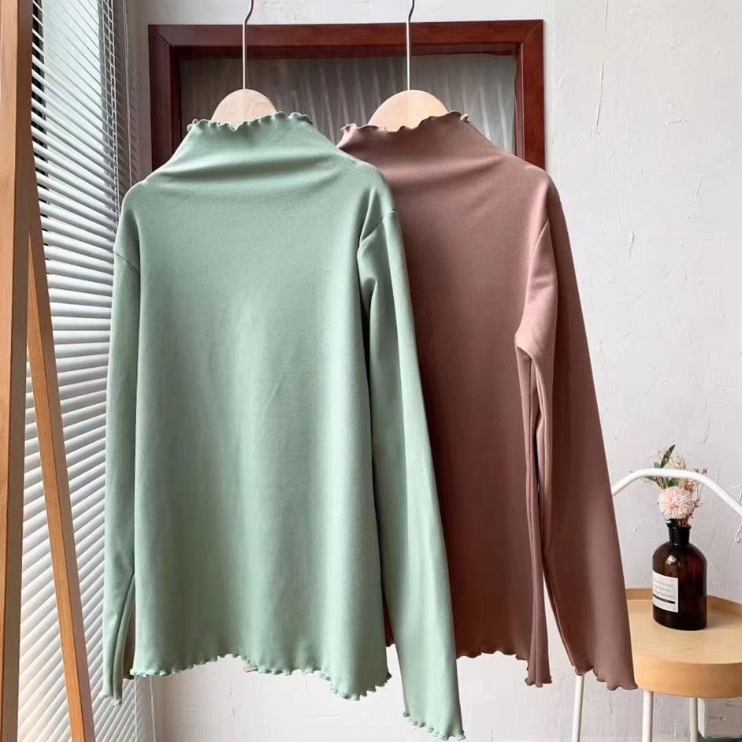 Half Turtleneck with Kitten Diary Slim Bottoming Shirt 2023 New Long-Sleeved Top T-Shirt for Women, Fashionable and Versatile for Women