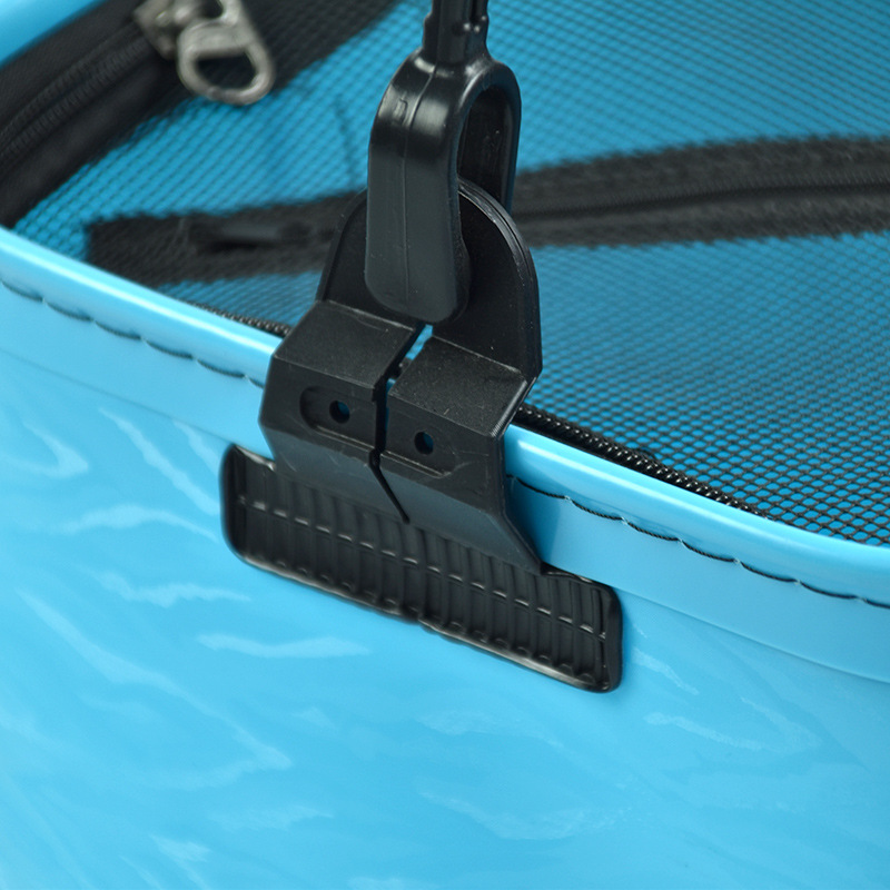 Wholesale Foldableing Portable Water Bucket Live Fish Bucket with Rope Eva Thickeneded Fishing Bucket with Lid Square Small Fish Bucket