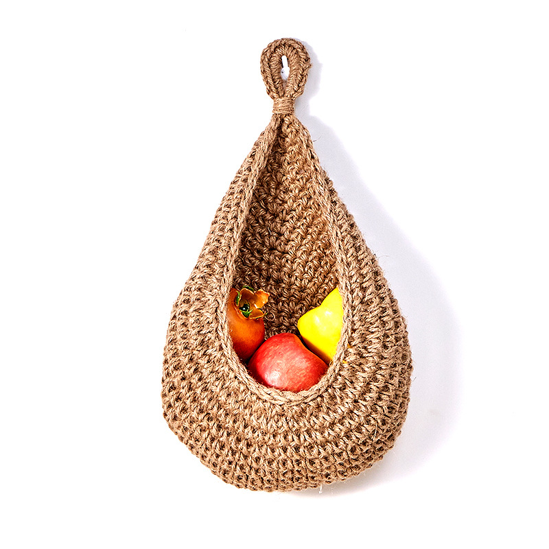 Cross Border Wall Hanging Vegetable Storage Fruit Basket Bird's Nest Wall Hanging Water Drop Net Pocket Handmade Cotton Rope Woven Wall Hanging
