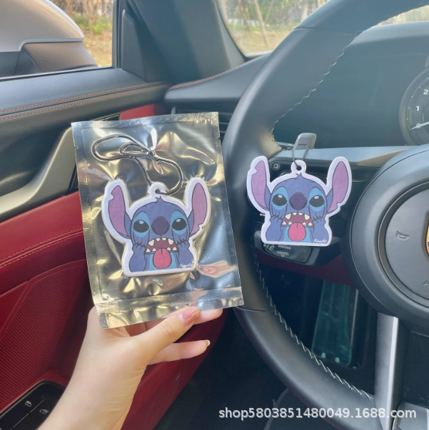 Stitch Car Pendant Aromatherapy Tablets Cute Cartoon Car Fragrance Tablets Long-Lasting Fragrance Tablets Car Odor Removal