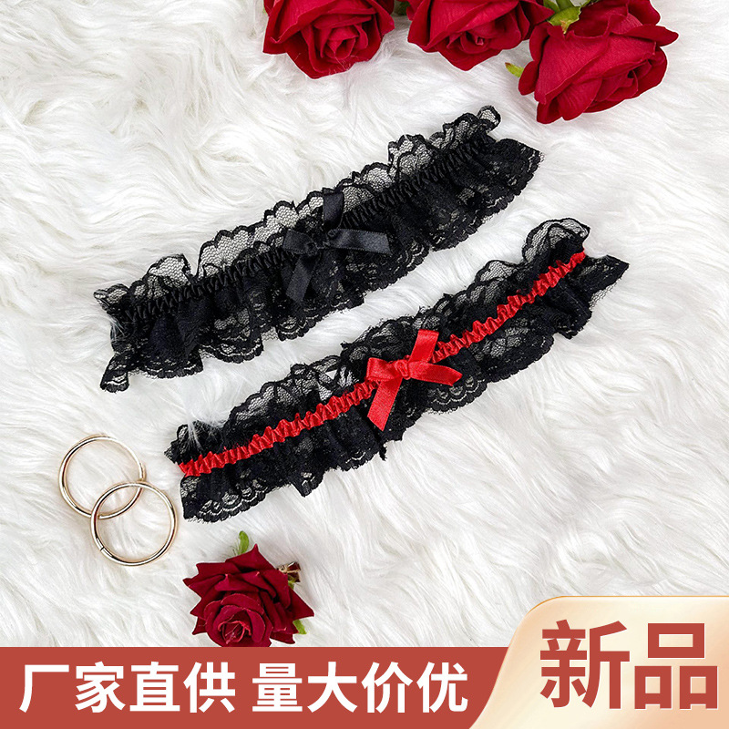 Кросс-бордерное сексуальное кольцо на бедре с кружевом и бантом, универсальные аксессуары для ног