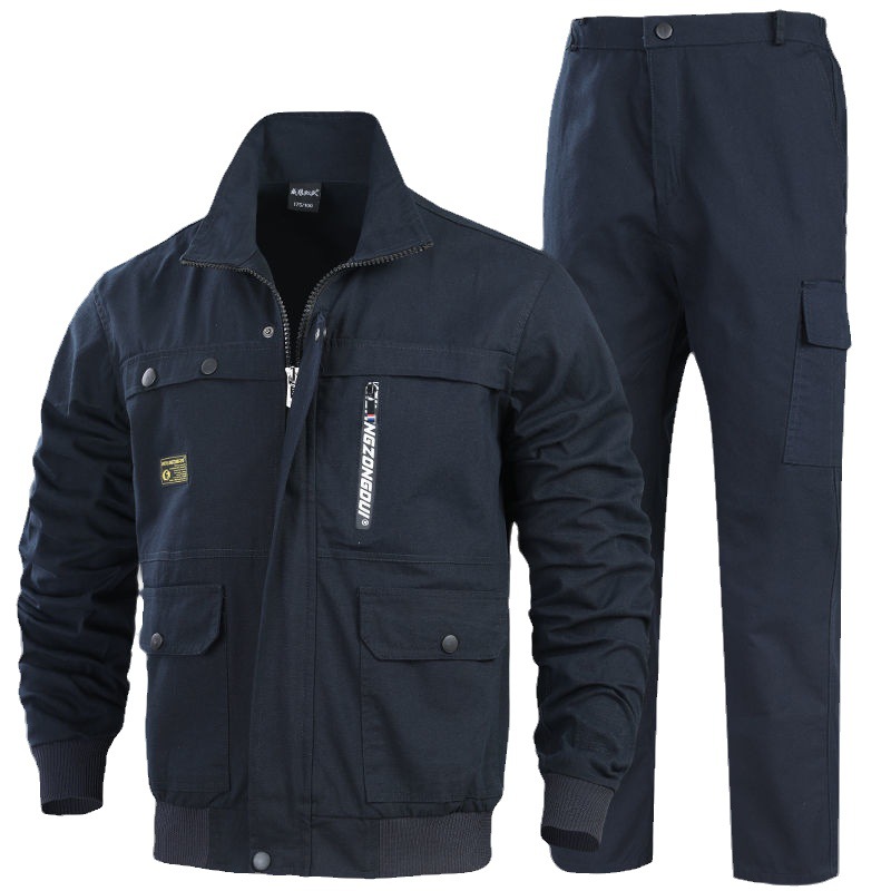Work Clothes Male Spring and Autumn suit Welder Anti-scald Pure Cotton Wear-resistant Construction Worker Auto Repair Workplace Labor Tooling