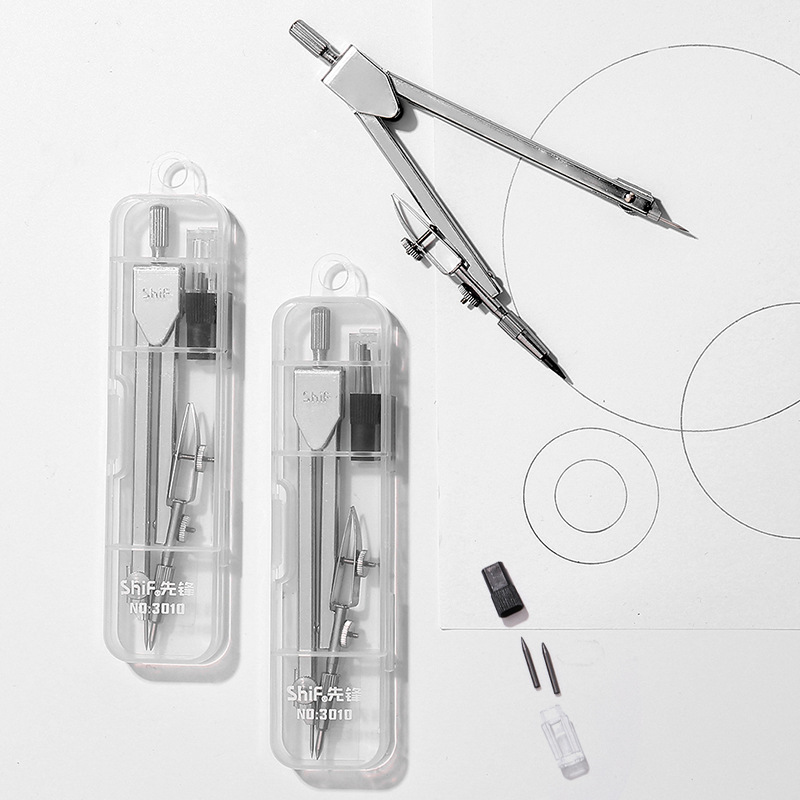 Pioneer 3010 Metal Stainless Steel Compasses for Students, Junior High School Students and Primary School Students Drawing Measurement Tools Drawing Compasses