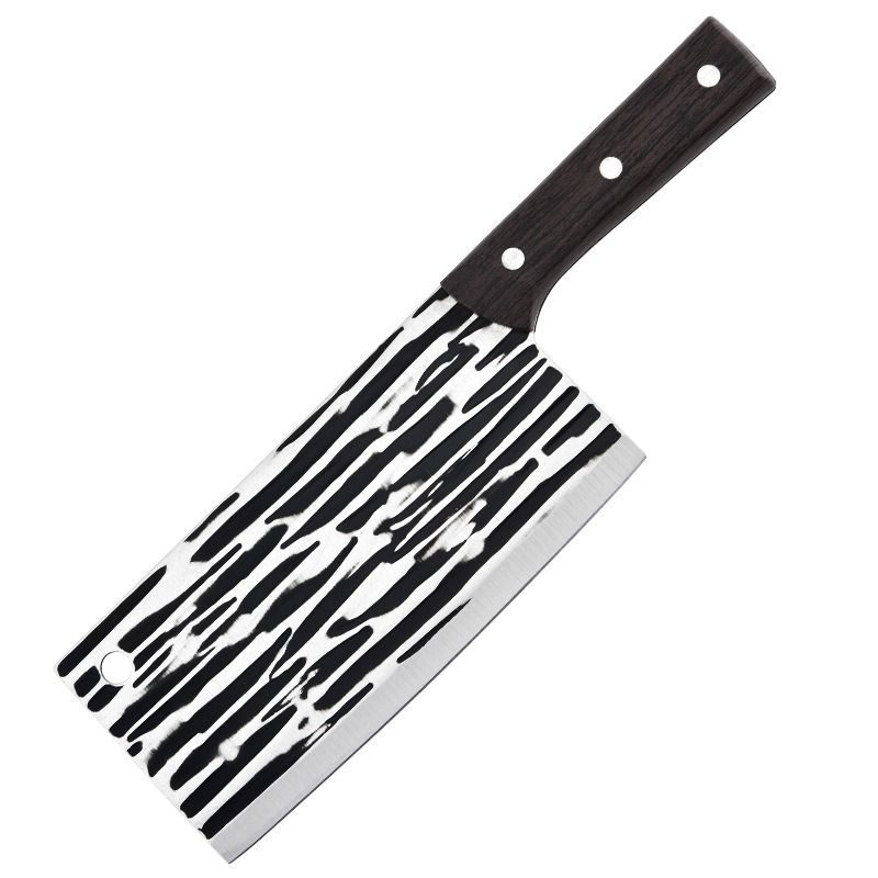 Wood Grain Household Handle, Hand-Forged Hammer Pattern Kitchen Knife for Cutting Vegetables, Slicing, Chopping, Sharp Dual-Purpose Knife for Women