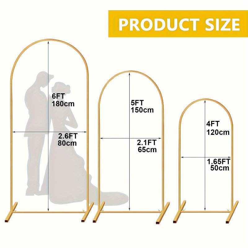 2026 Autumn and Winter Cross-Border Export New 3 Pieces/Set 4 Feet 5 Feet 6 Feet Metal Arch Background