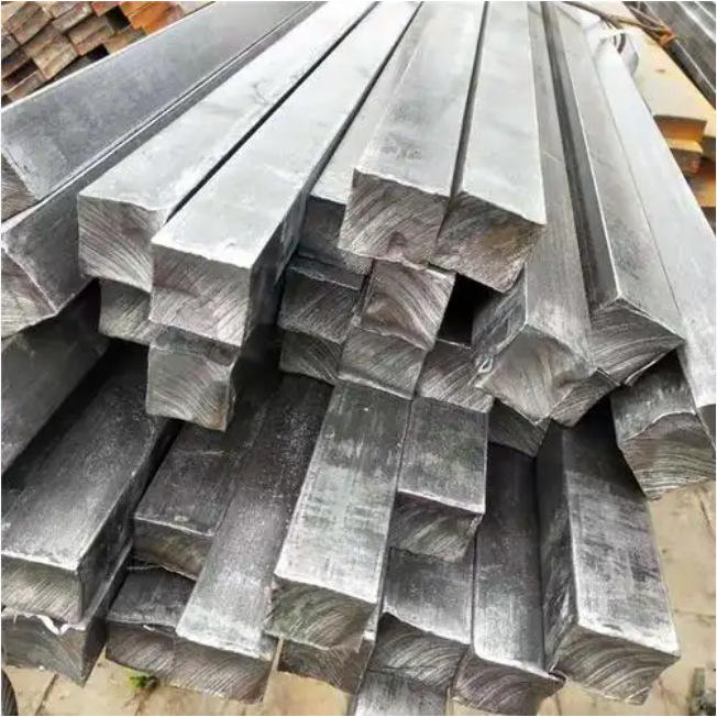 Manufacturer Exports Hot-Rolled Solid Wrought Iron Cold-Drawn Steel Bars, Square Steel Bars, High-Strength Non-Standard Embossed Custom-Length Processing, Galvanized