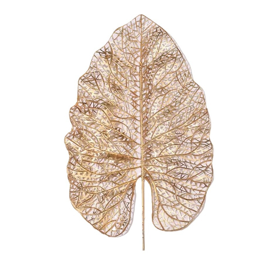 Golden artificial flower Golden eucalyptus ginkgo leaf plastic flower Golden Leaf Christmas flower blessing bucket flower arrangement material