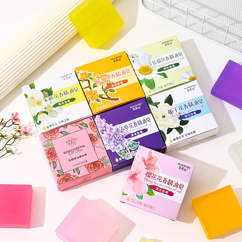 [Simi Silk] Мыло с ароматом розы жасмина османтуса лаванды Ручное мыло Очищающее и увлажняющее