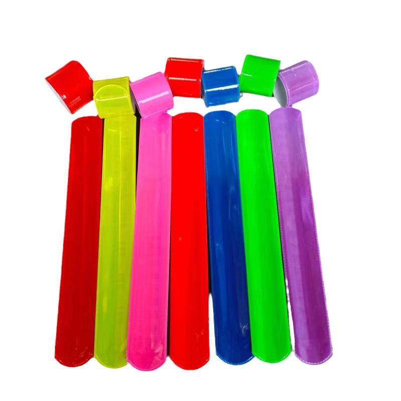 In stock supply reflective snap ring 3 * 22CM outdoor children's bracelet safety warning reflective snap bracelet