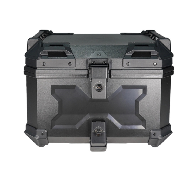 Motorcycle Tail Box 45L Plastic Abs Durable Anti-Fall Universal Model with Lock Waterproof Large Capacity Storage Box Explosion-Proof Box