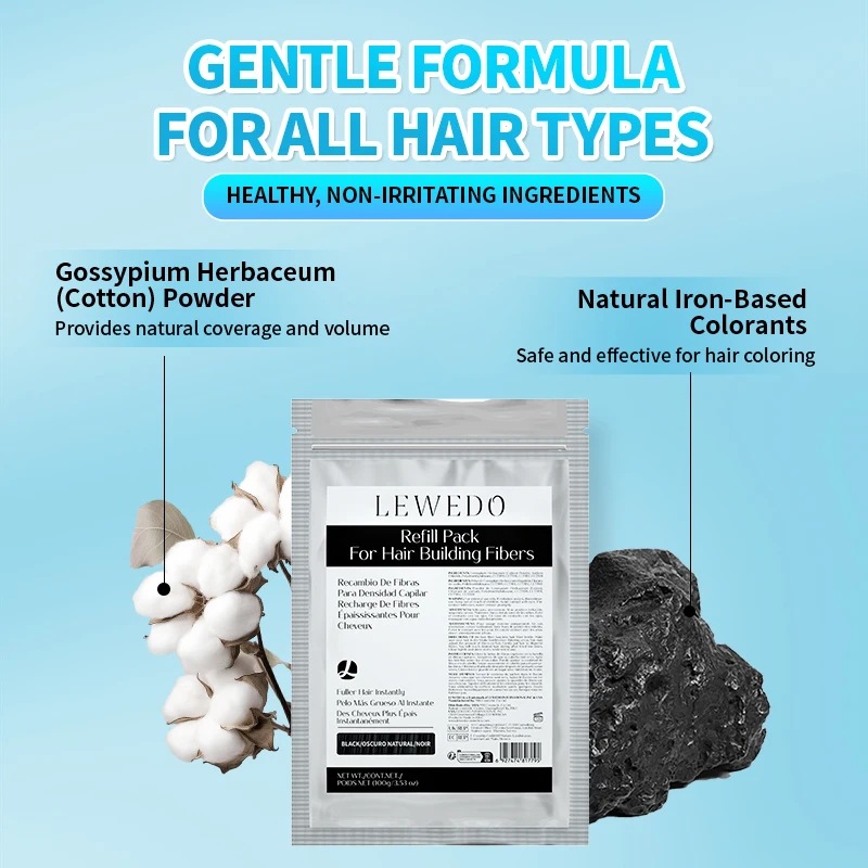 Hair Fiber Powder 100g Instant Hair Growth Fiber Supplement Bag Hair Loss Treatment Keratin Hair Building Fiber